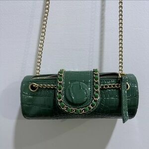 Green Crocodile Style Purse